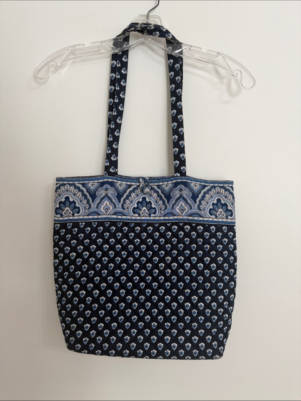 Vera Bradley Navy and Light Blue Paisley Quilted Tote